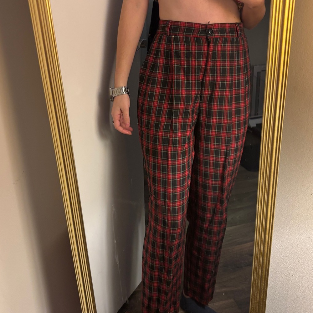 Red checkered pants
